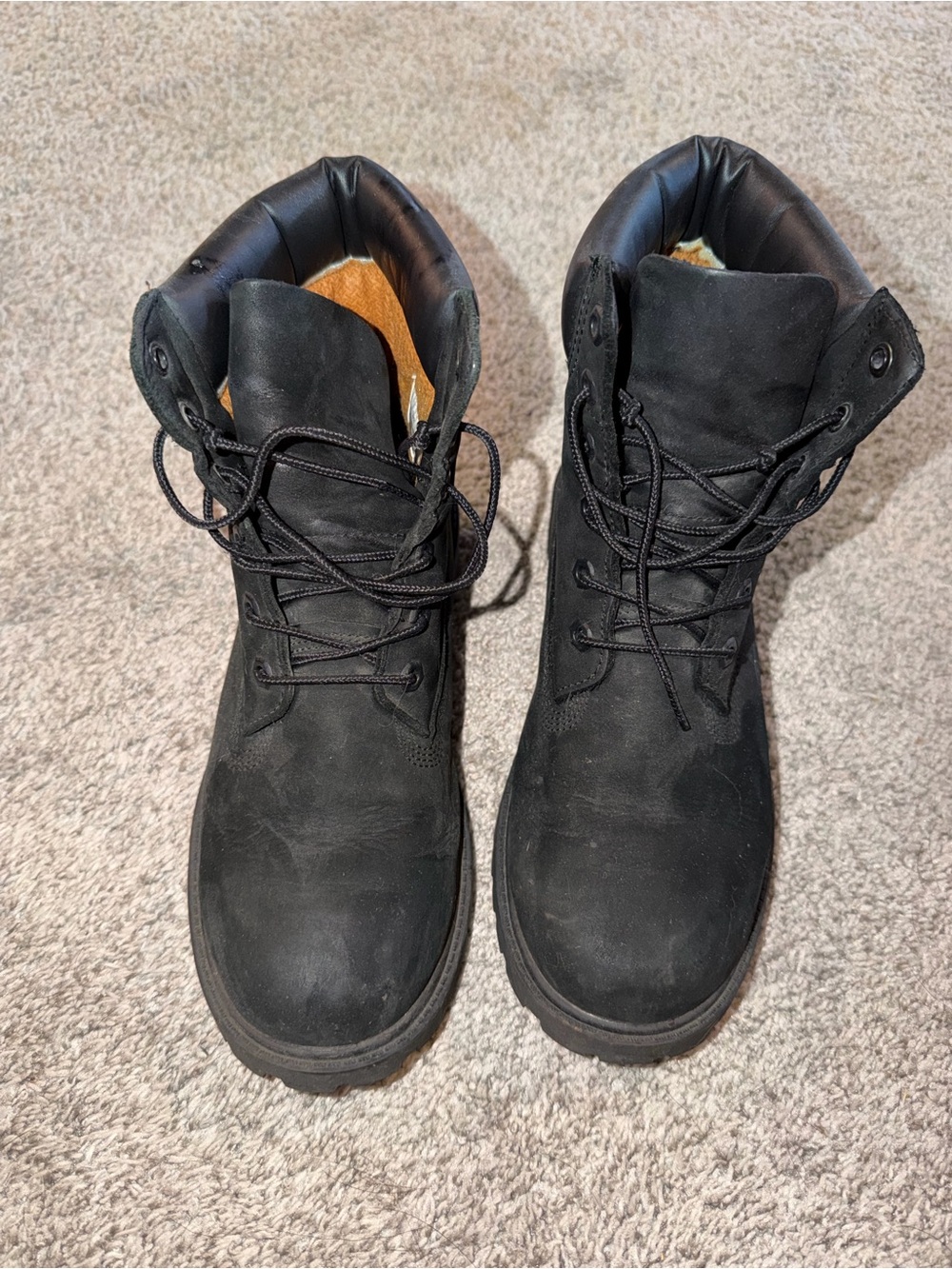 Timberland Black Lace-Up Work Boots - Classic Durable Style